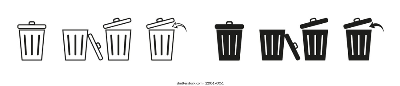 Trash can vector icons. Bin symbol. Garbage illustration sign collection. eps10