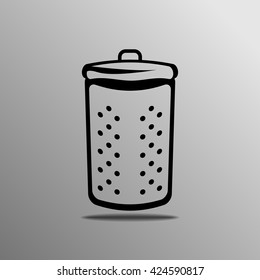 Trash can. Vector illustration over white