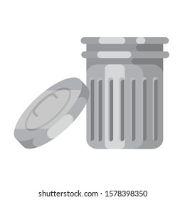 trash can vector illustration in white background