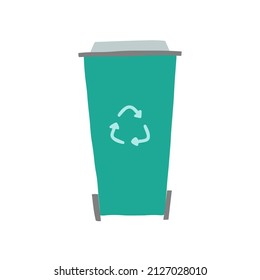 Trash can vector illustration. Zero waste.