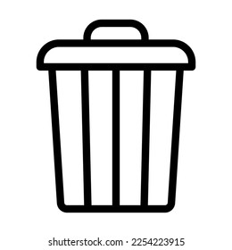 Trash Can Vector Line Icon Design