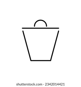 Trash Can Vector Line Icon. Perfect for web sites, books, stores, shops. Editable stroke in minimalistic outline style