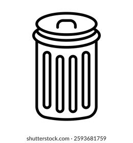 Trash can Vector Line Icon Design