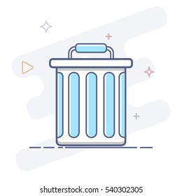 Trash can vector line icon