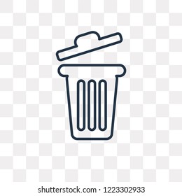 Trash can vector outline icon isolated on transparent background, high quality linear Trash can transparency concept can be used web and mobile
