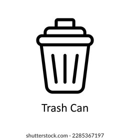 Vector Trash Can   iconos de esquema. Material gráfico simple