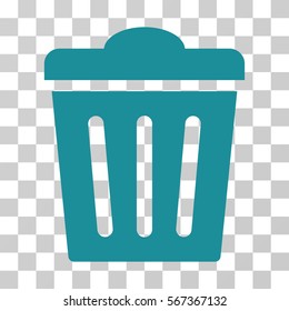 Trash Can vector pictogram. Illustration style is flat iconic soft blue symbol on a transparent background.