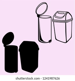 trash can vector silhouette isolated