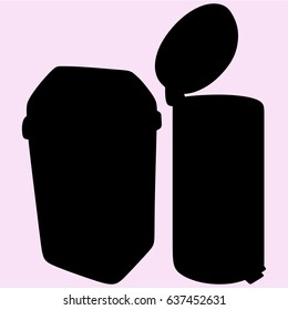 trash can vector silhouette isolated