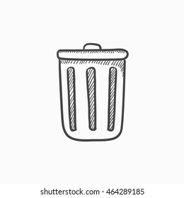 La barra puede dibujar un icono de esbozo vectorial aislado en el fondo. Icono de la barra diagonal dibujada a mano. Trash puede dibujar un icono para infografía, sitio web o aplicación.