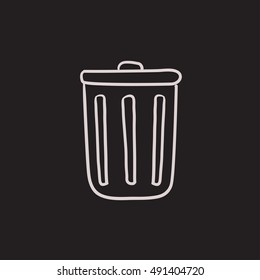 Trash can vector sketch icon isolated on background. Hand drawn Trash can icon. Trash can sketch icon for infographic, website or app.