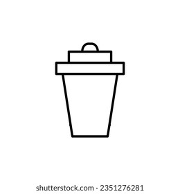 Trash Can Vector Symbol for Adverts. Perfect for web sites, books, stores, shops. Editable stroke in minimalistic outline style