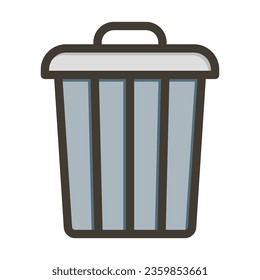Trash Can Vector Thick Line Filled Colors Icon For Personal And Commercial Use.
