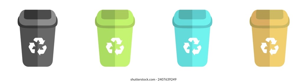 Trash can vectoTrash can vector. Garbage cans vector icons. Open garbage can. Garbage container vector. Trash cans flat style. Waste processing. Environmental care vector icon set. en garbage can. Tra