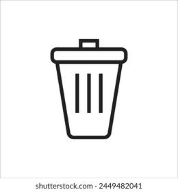 trash can vetor icon line new