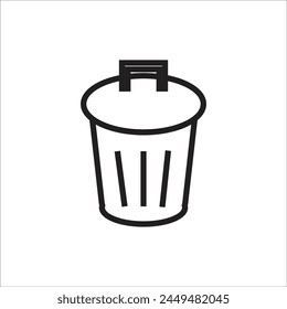 trash can vetor icon line new