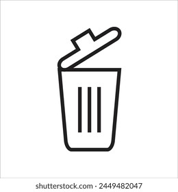 trash can vetor icon line new