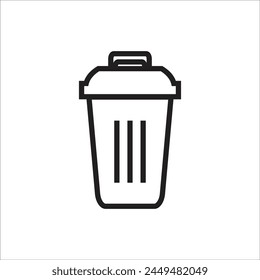 trash can vetor icon line new