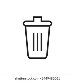 trash can vetor icon line new