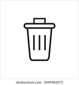 trash can vetor icon line new