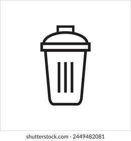 trash can vetor icon line new