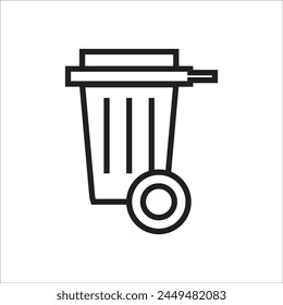 trash can vetor icon line new