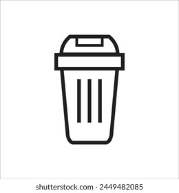 trash can vetor icon line new