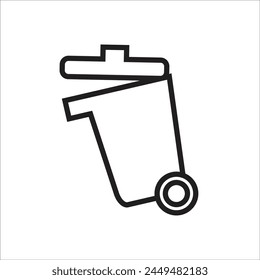 trash can vetor icon line new