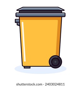 Trash Can Vibrant Flat Picture. Perfect for different cards, textile, web sites, apps 
