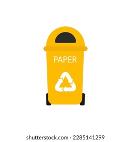 lata de basura para papel residual. Ilustración del vector