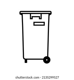 Trash can. Waste recycling. Do not litter. Municipal waste. Bin silhouette.  Symbol, logo, vector icon.