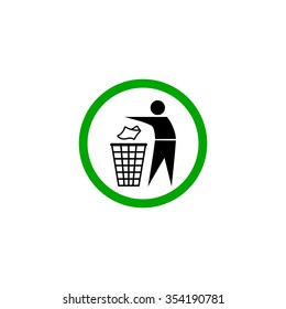 Trash can. Waste recycling. Municipal waste. Place for trash