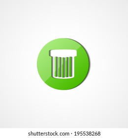 Trash can web icon on white background