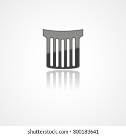Trash can web icon on white background