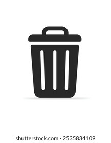 Trash can,garbage can,rubbish bin icon stock illustration