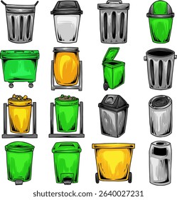 Trash Cans and Bins Set