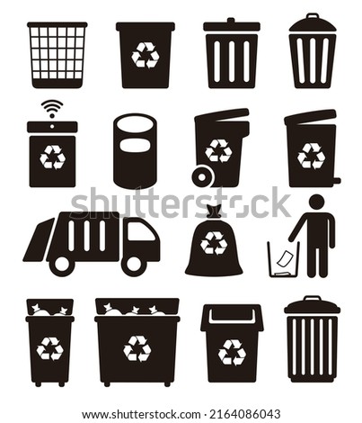Trash cans, garbage and Recycling Can icons