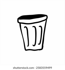 Trash Cans Hand Drawing Illustration