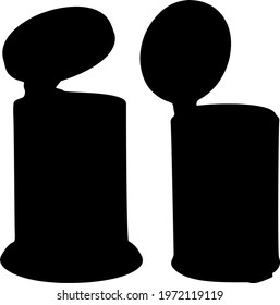 Trash cans with a lid. Vector image.