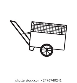 Ilustración vectorial de icono de Carrito de basura Diseño simple