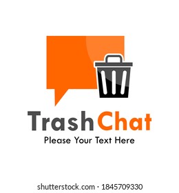 Trash chat logo template illustration