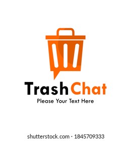 Trash chat logo template illustration