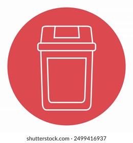 Trash Circle Icon Vector. Red sign recycle illustration. Trash logo concept.