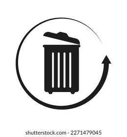 Trash circular arrow. Vector illustration.
