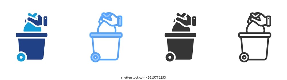 Trash Collector icon set multiple style collection