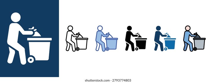 Trash Collector icon sets collection multiple styles

