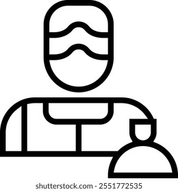 trash collector icon. Thin linear style design isolated on white background