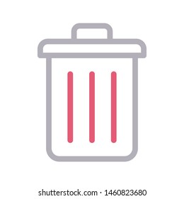 trash colour line vector icon