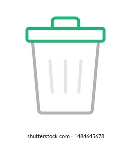 trash colour line vector icon