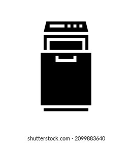 trash compactor glyph icon vector. trash compactor sign. isolated contour symbol black illustration